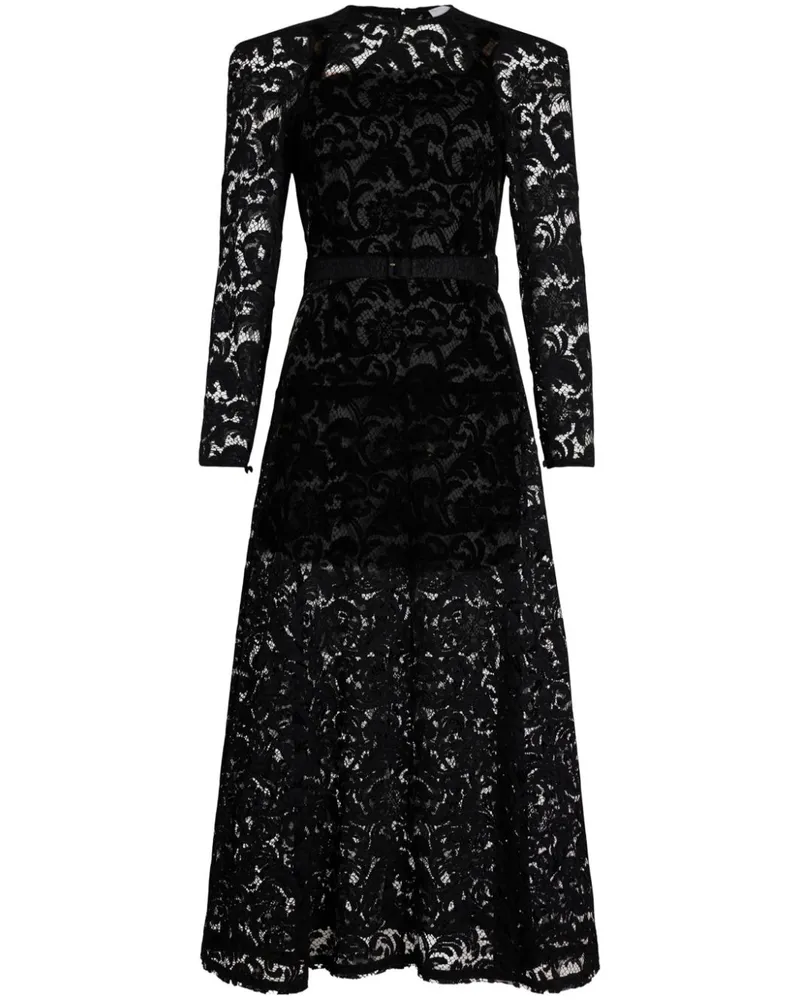 Patou Maxikleid aus Blumenspitze - Schwarz Schwarz