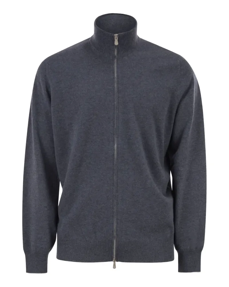 Brunello Cucinelli high-neck zip-up cardigan - Grau Grau