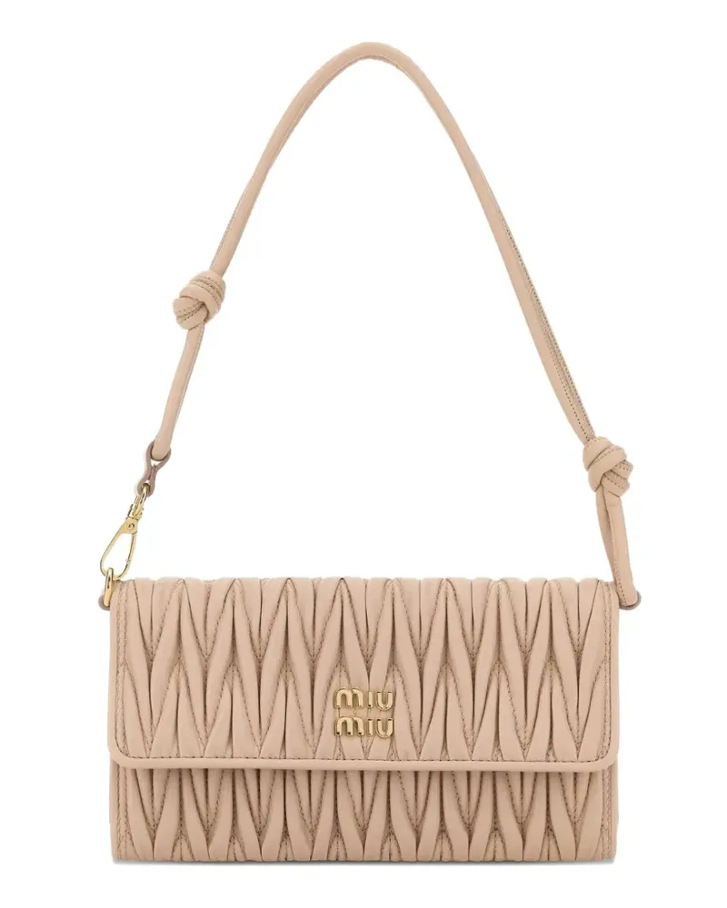 Miu Miu Portemonnaie aus Matelasse-Nappaleder - Nude Nude