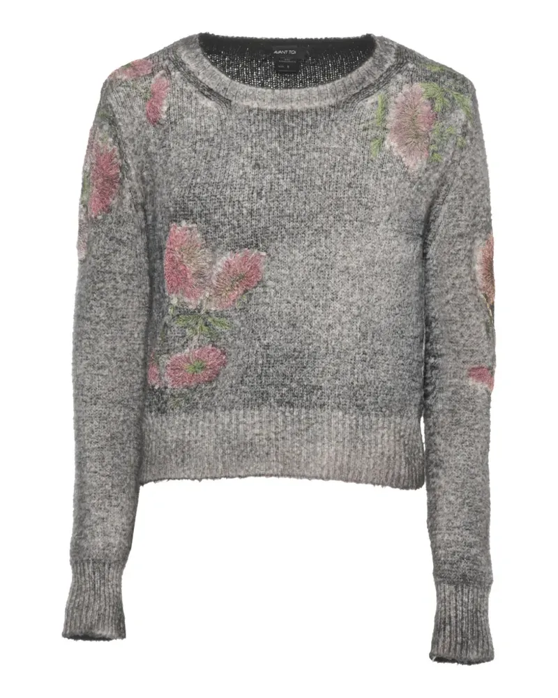 Avant Toi floral-embroidered sweater - Grau Grau
