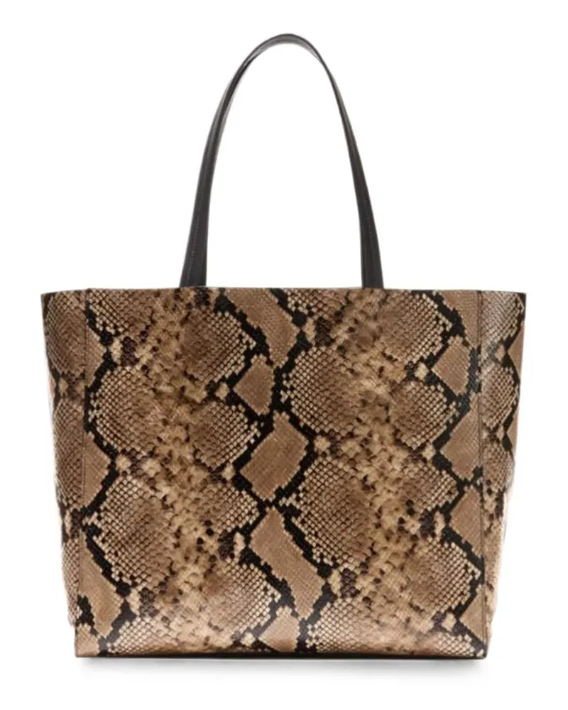 Nili Lotan Keith snakeskin-effect medium shoulder bag - Braun Braun