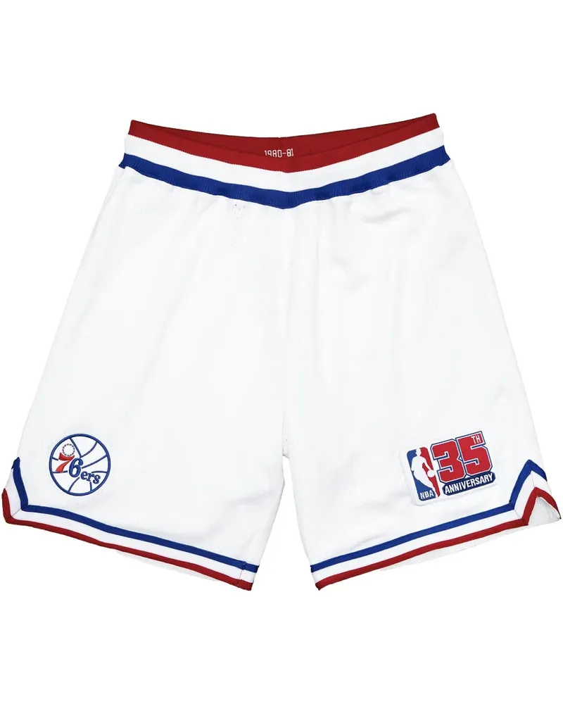 Mitchell & Ness Philadelphia 76ers 1980/81 Authentic Shorts - Weiß Weiß