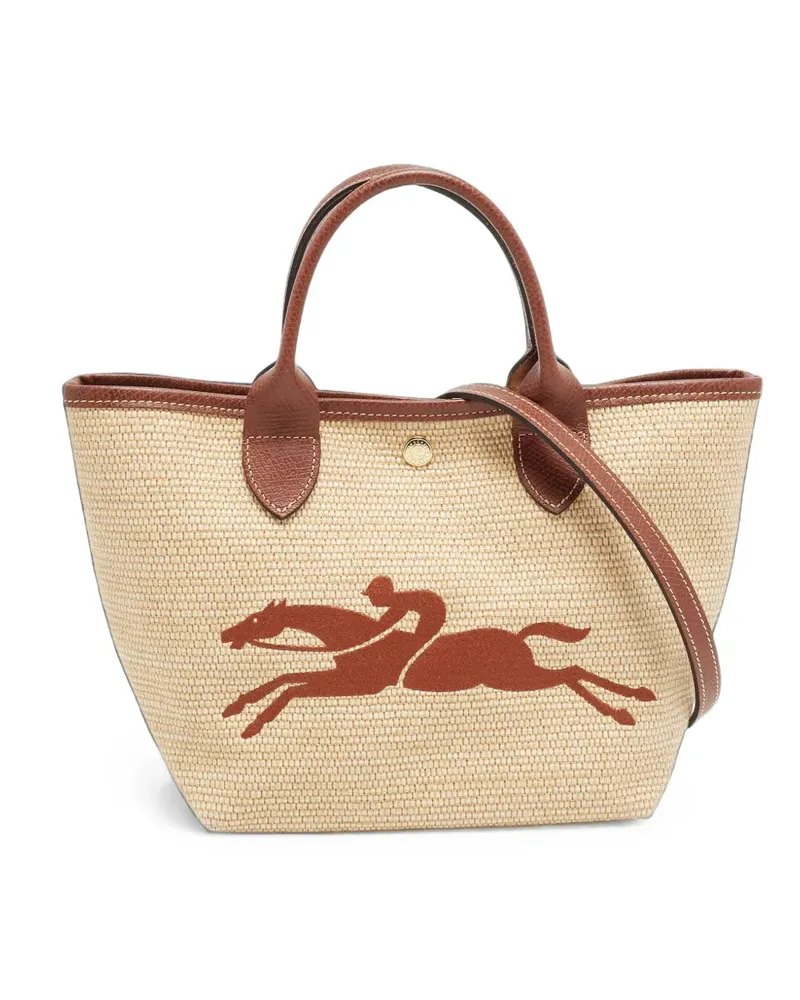 Longchamp Le Pliage Green Tote Bag mit Lederbesatz - Nude Nude