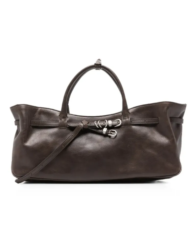 Marge Sherwood Grandma buckled leather tote bag - Braun Braun