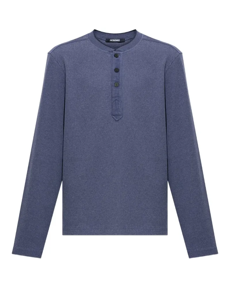 Jacquemus The Tricot long-sleeve Henley T-shirt - Blau Blau