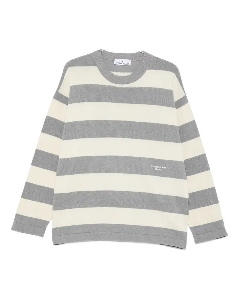 Stone Island striped logo sweater - Grau Grau