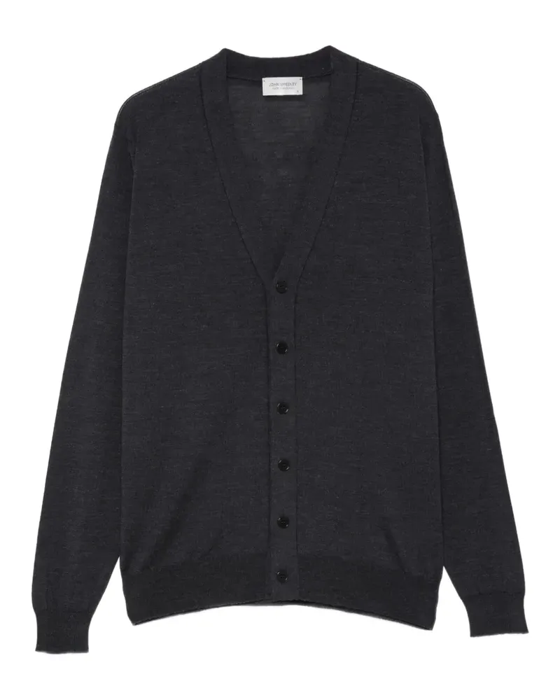 John Smedley V-neck button-up cardigan - Grau Grau