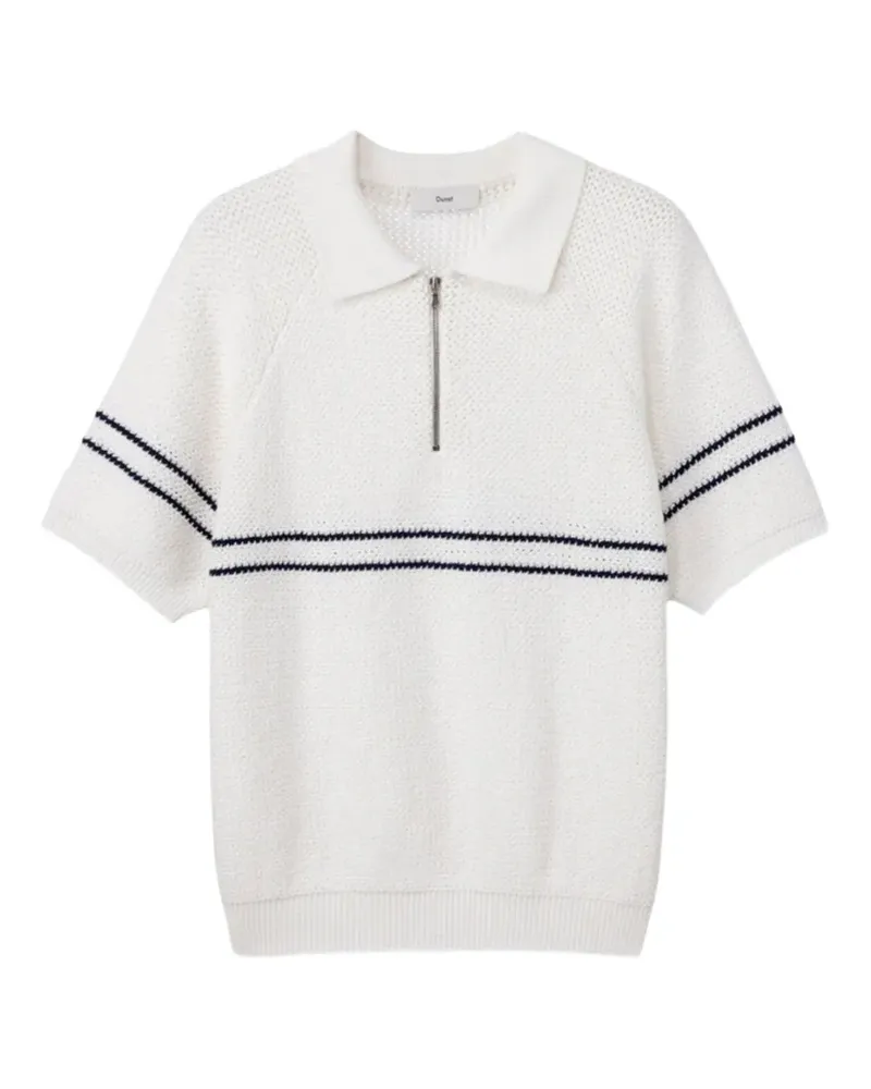 Dunst striped half-zip polo shirt - Nude Nude