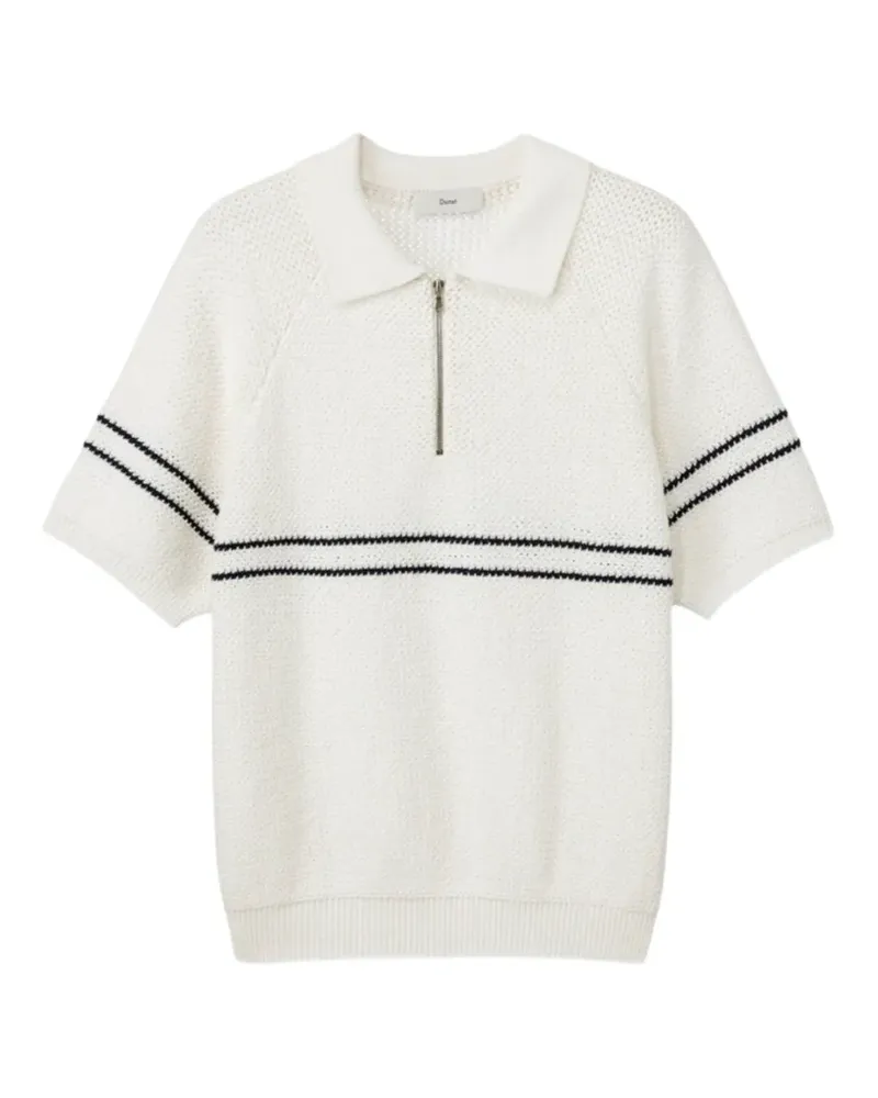 Dunst Gestreiftes Poloshirt mit Reißverschluss - Nude Nude
