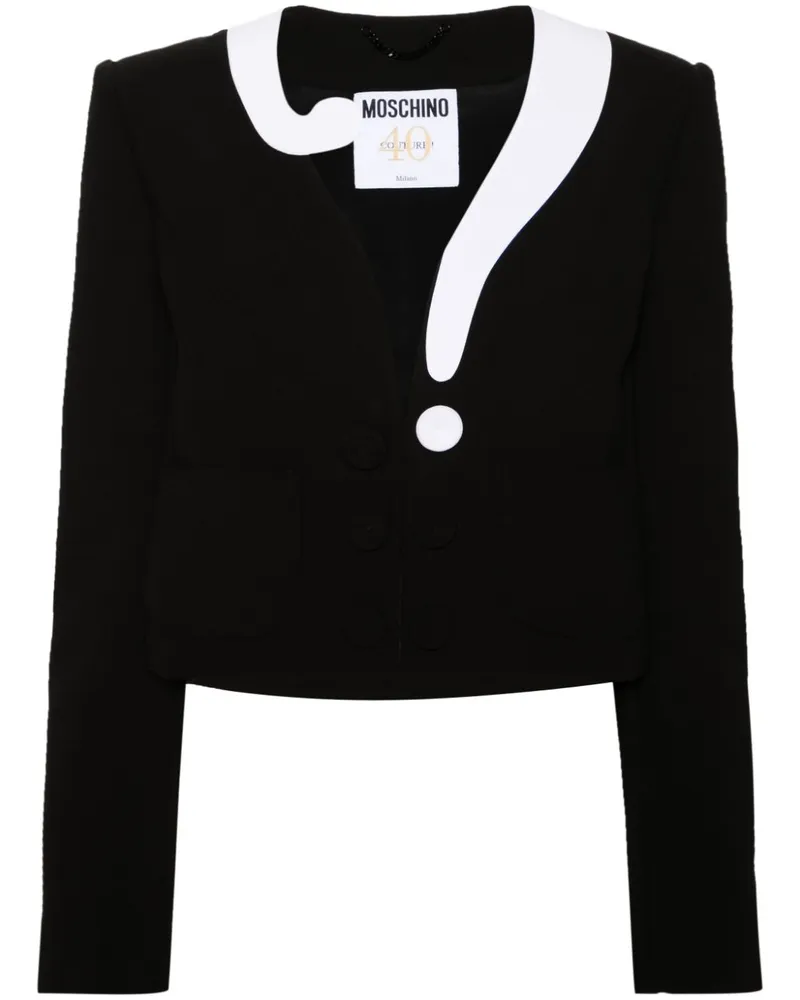 Moschino Cropped-Jacke mit asymmetrischem Kragen - Schwarz Schwarz