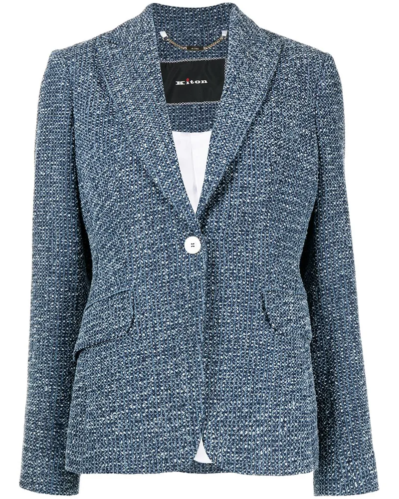 Kiton Tweed-Blazer Blau