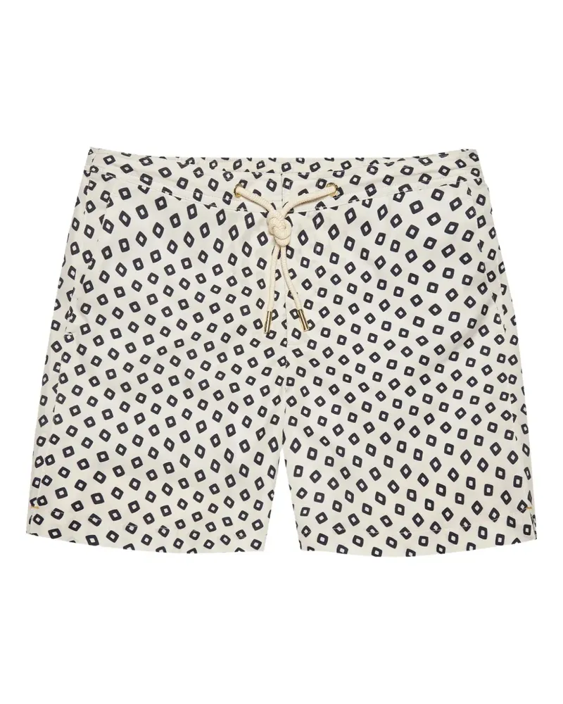 Orlebar Brown Badeshorts mit geometrischem Print - Weiß Weiß