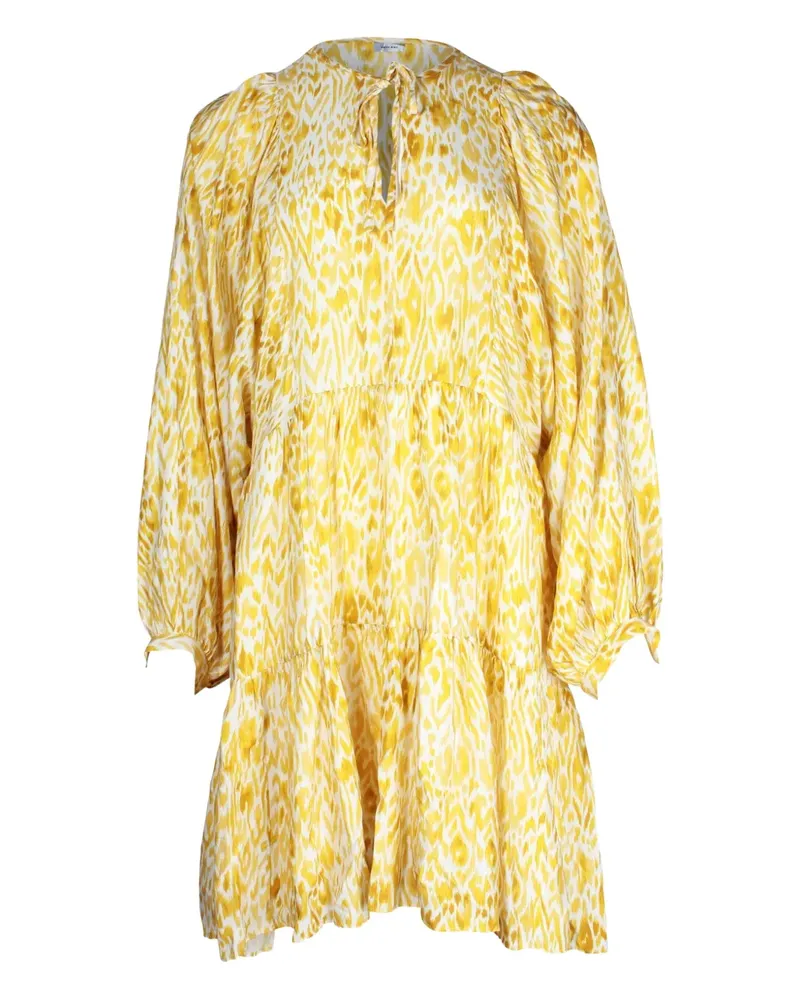 Anine Bing tiered leopard-print dress - Gelb Gelb