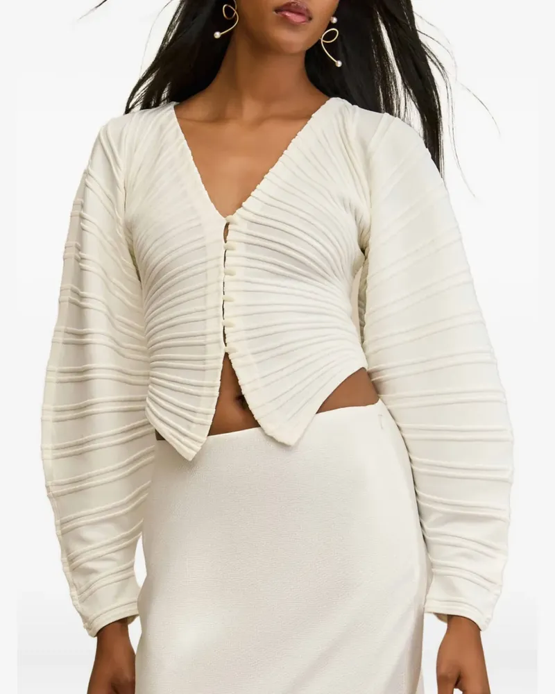 Cult Gaia Blair Cardigan mit Falten - Weiß Weiß