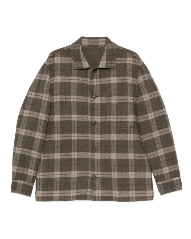 Eleventy Hemdjacke mit Karomuster - Braun Braun