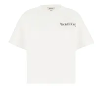 T-Shirt mit Banner-Print - Weiß