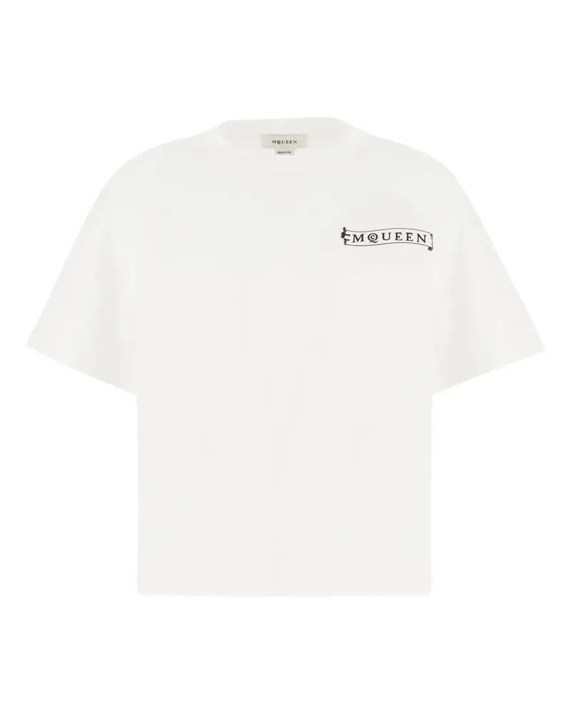 Alexander McQueen T-Shirt mit Banner-Print - Weiß Weiß