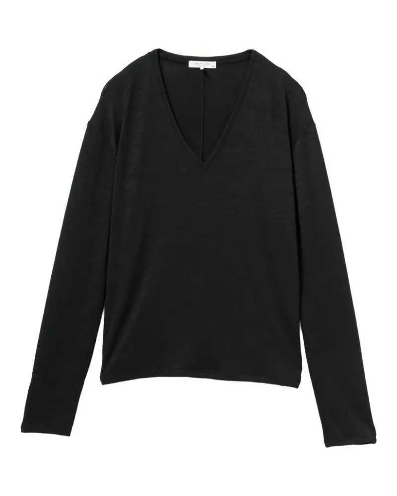 Rag & Bone Langarmshirt mit V-Ausschnitt - Blau Blau