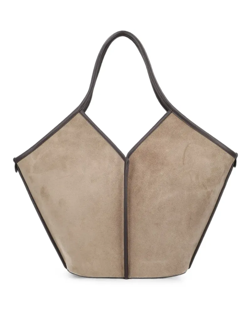 HEREU Calella Tote Bag mit Kontrastbesatz - Grau Grau