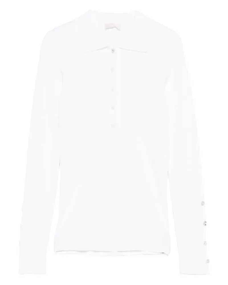 Liu Jo buttoned long-sleeved polo top - Weiß Weiß