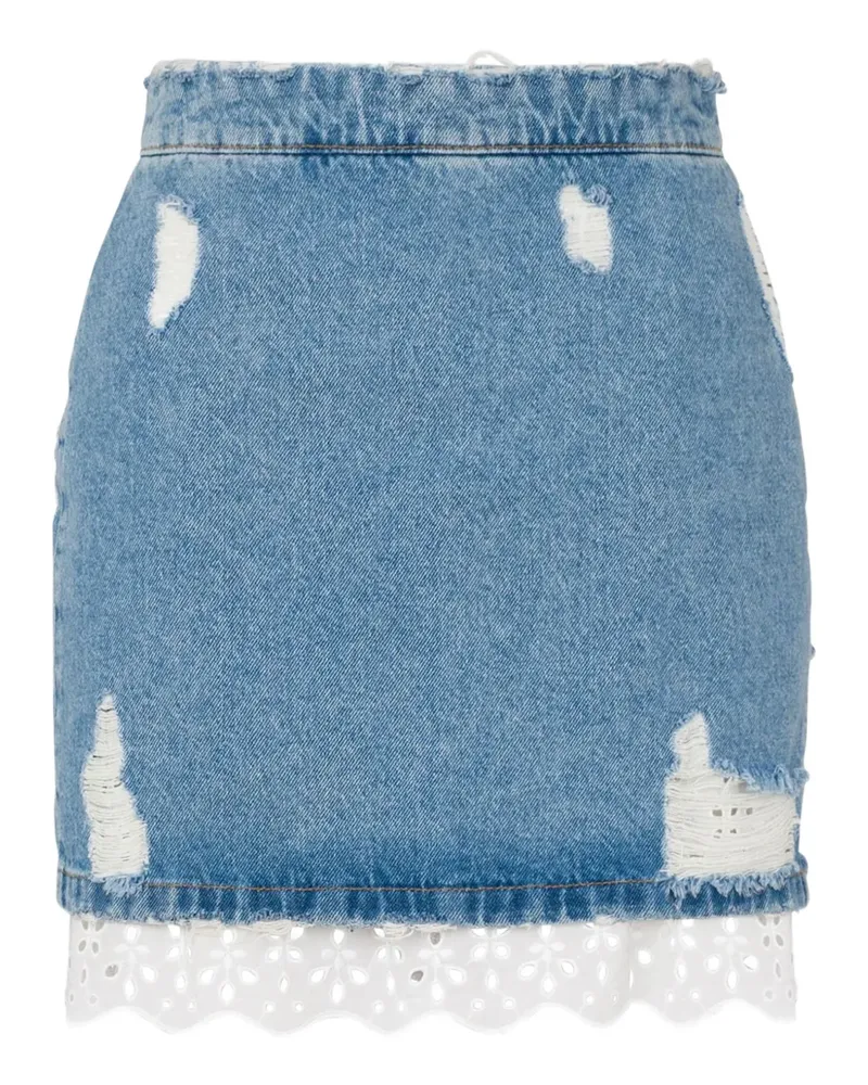 Moschino Jeansrock mit Spitzenbesatz - Blau Blau