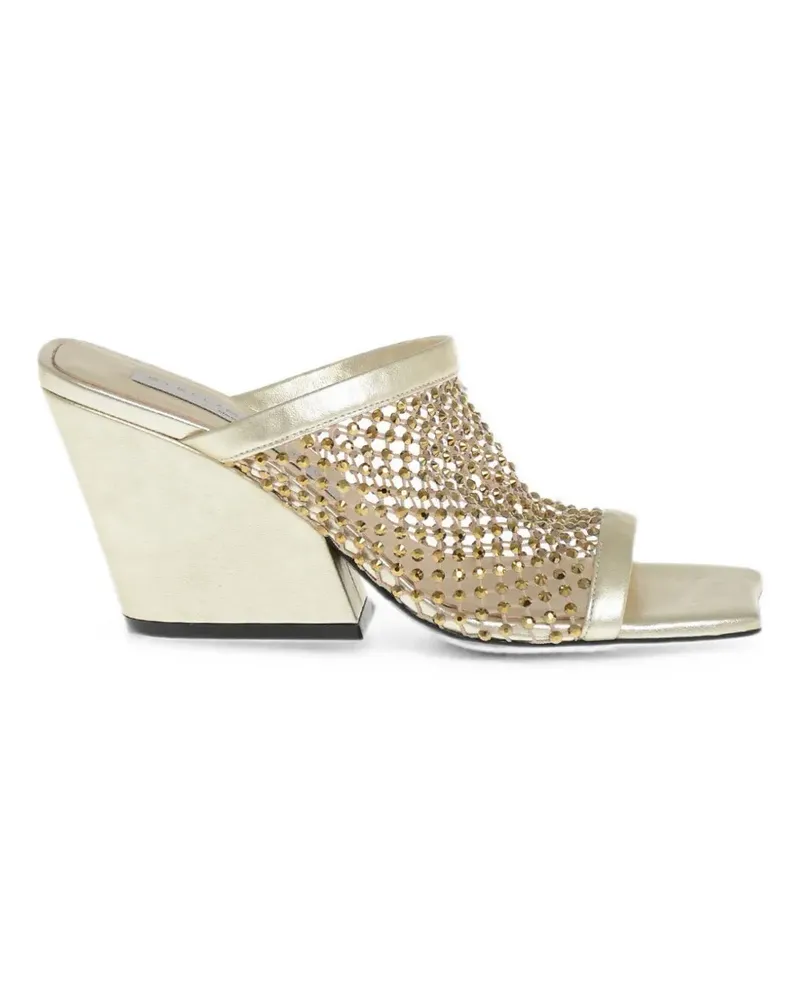 Stella McCartney rhinestone-embellished mesh sandals - Gold Gold