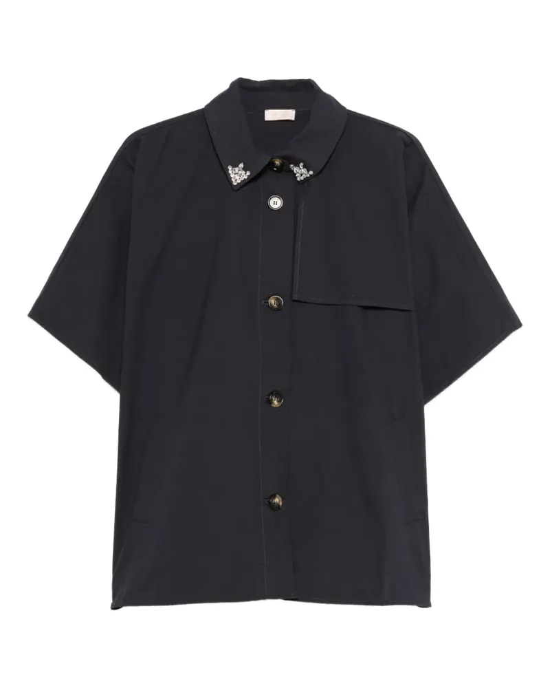 Liu Jo Poncho mit Kristallen - Blau Blau