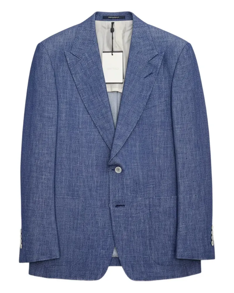 Tom Ford Geknöpfter Blazer mit Slub-Struktur - Blau Blau
