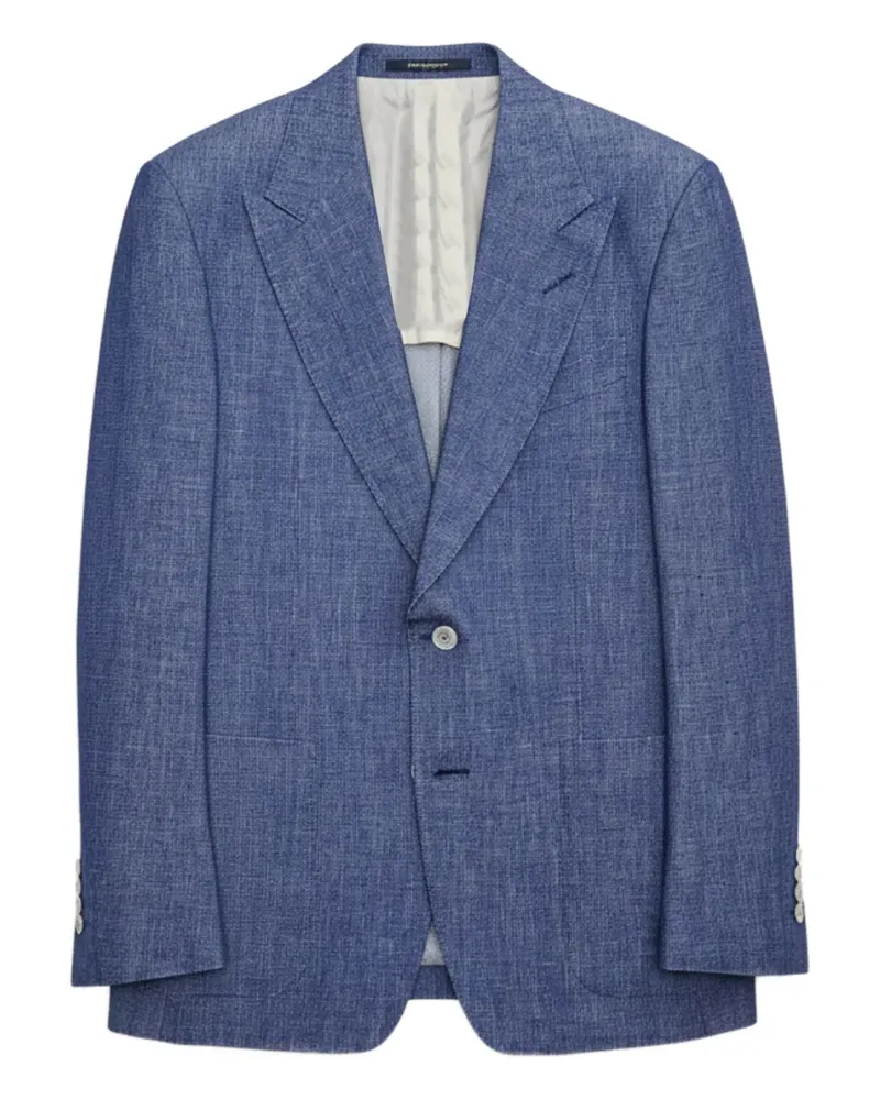 Tom Ford Geknöpfter Blazer mit Slub-Struktur - Blau Blau