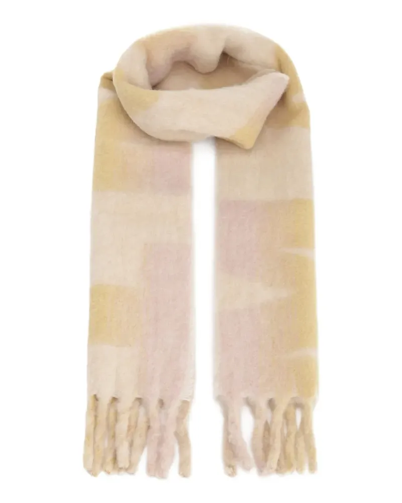 Isabel Marant Karierter Loliana Schal mit Fransen - Nude Nude