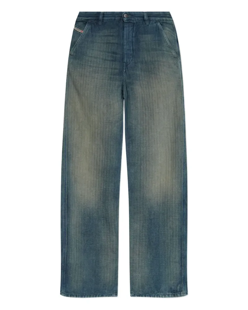 Diesel D-Phant-Chino mit Fischgrätenmuster - Blau Blau
