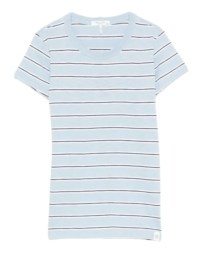 Rag & Bone Gestreiftes Slub-T-Shirt - Blau Blau