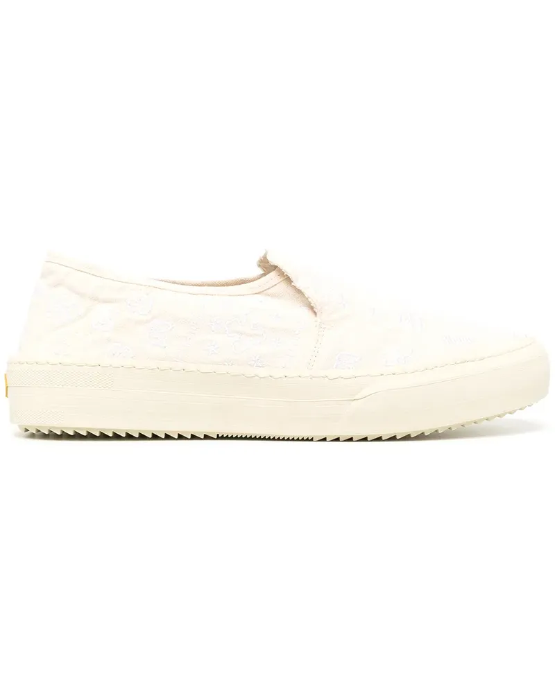 RHUDE Bestickte Segelschuhe - Weiß Weiß