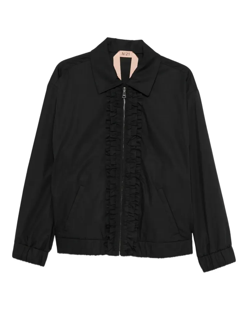 N° 21 ruffled zip-up jacket - Schwarz Schwarz