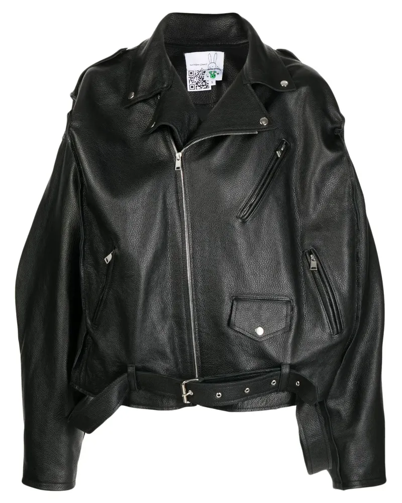 Natasha Zinko Lederjacke mit Reißverschluss - Schwarz Schwarz