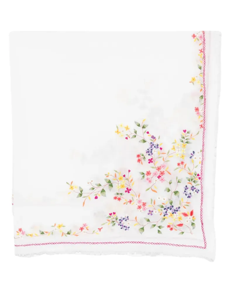 Faliero Sarti Cerasella floral scarf - Weiß Weiß
