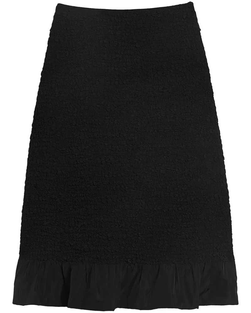 Jil Sander Midirock mit Knitteroptik - Schwarz Schwarz