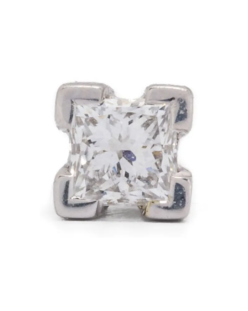 Maria Black 14K white gold Modular diamond stud earrings Silber