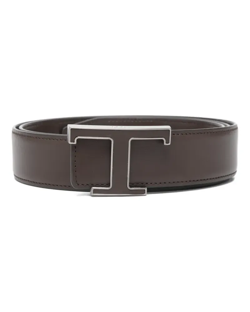 TOD'S logo plaque belt - Braun Braun