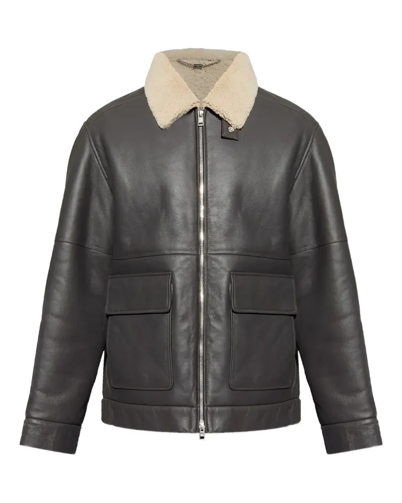 Kitsuné shearling-collar jacket - Braun Braun