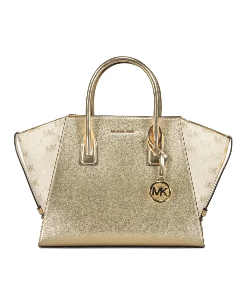 Michael Kors Große Avril Tote Bag mit Metallic-Logo - Gelb Gelb