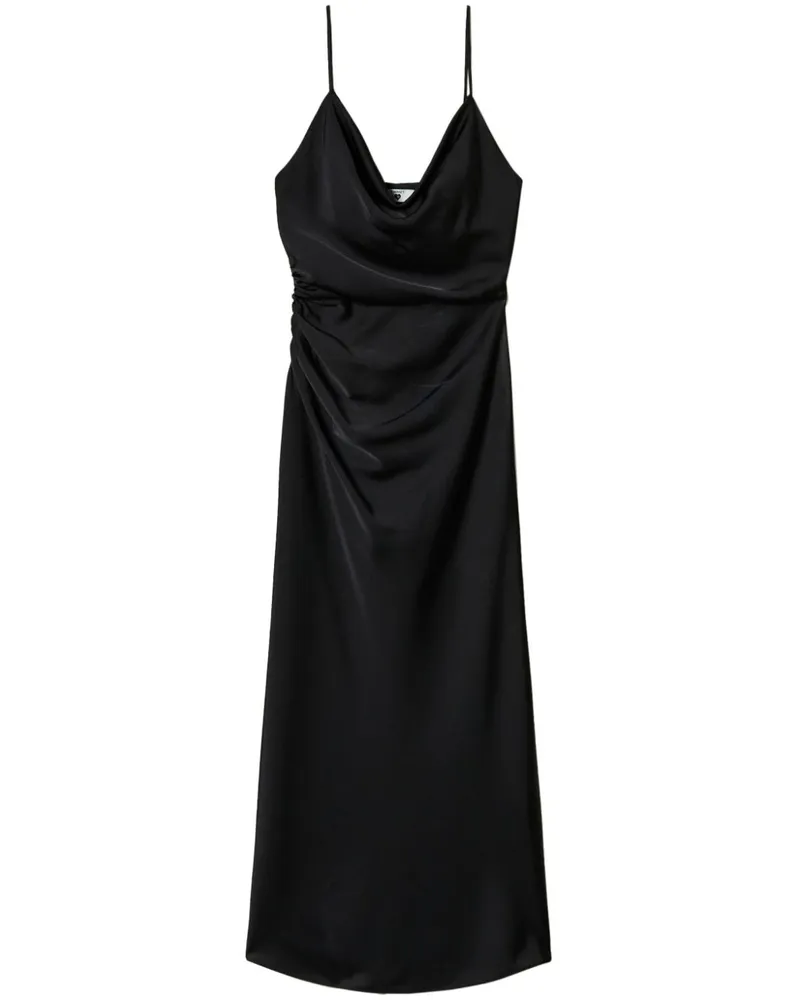 Twin-Set Midikleid aus Satin - Schwarz Schwarz