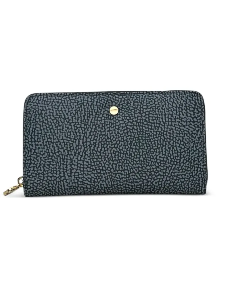 Borbonese Großes Portemonnaie mit Reißverschluss - Grau Grau