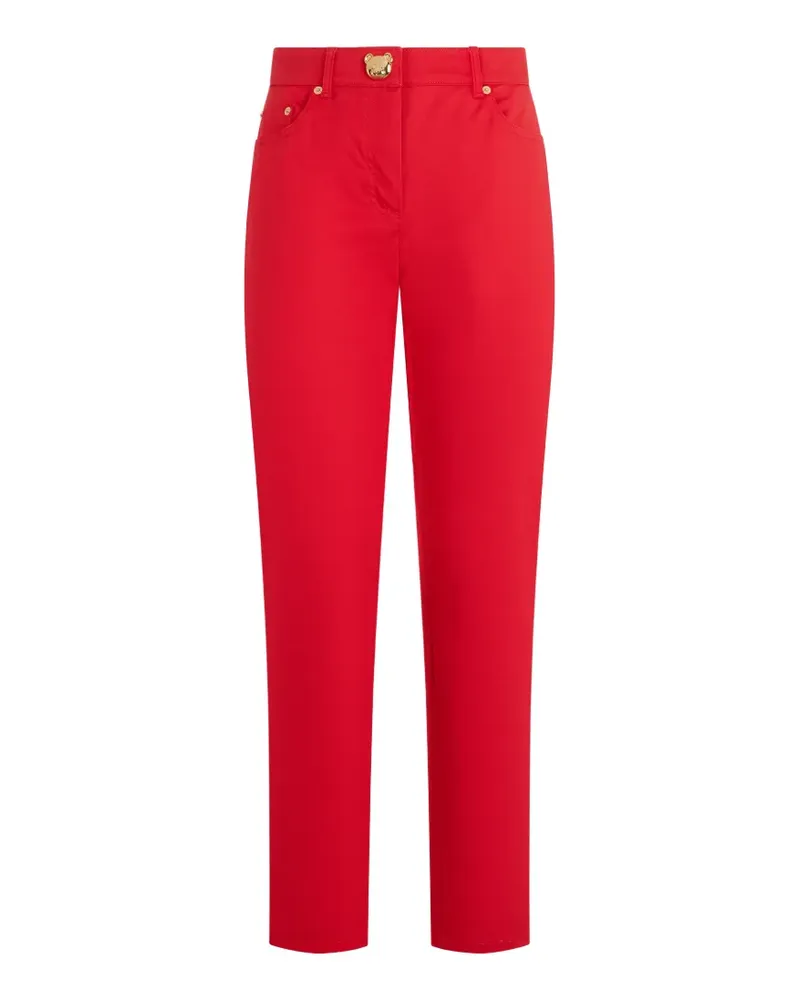 Moschino Teddy-Bear-plaque straight-leg trousers - Rot Rot