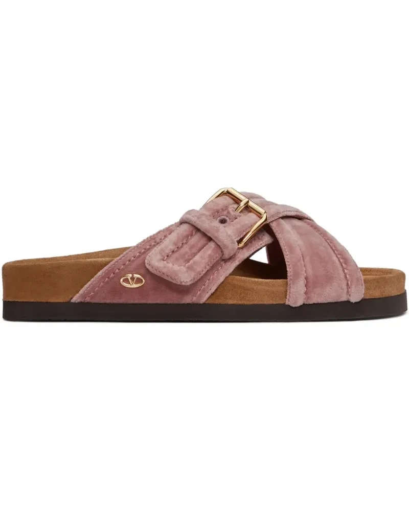 Valentino Garavani Fussfriend Sandalen aus Samt 30mm - Rosa Rosa