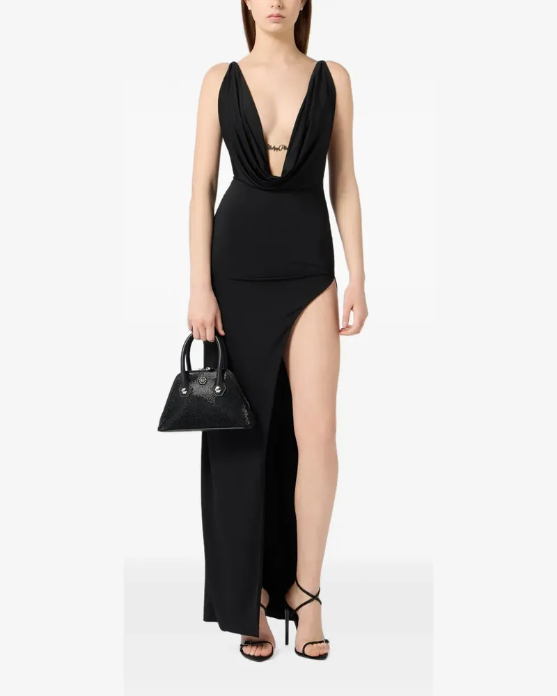 Philipp Plein Langes Signature Kleid - Schwarz Schwarz