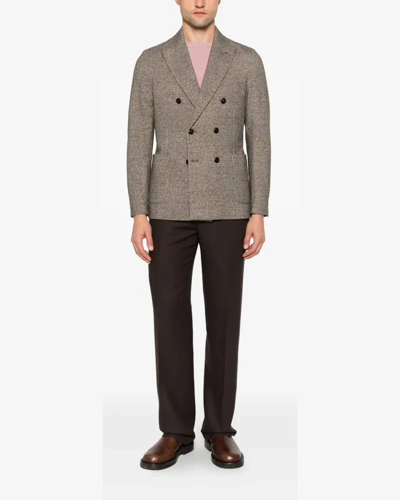CIRCOLO 1901 houndstooth double-breasted blazer - Braun Braun