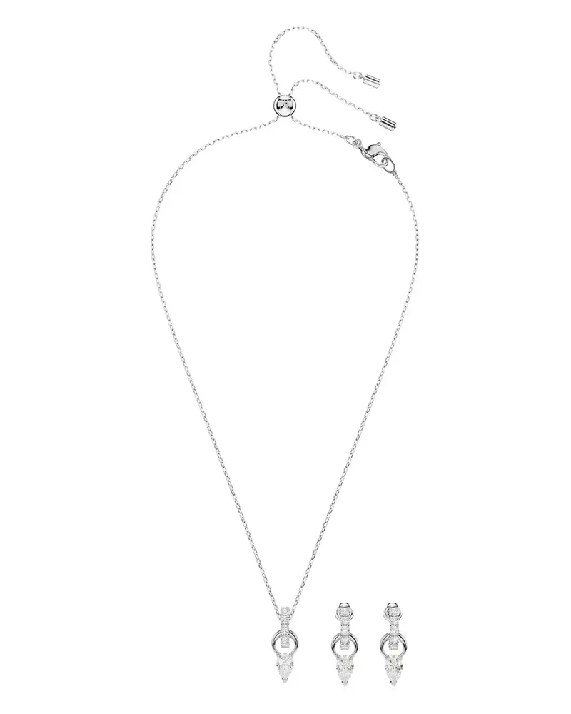 Swarovski Mesmera teardrop pendant necklace set - Silber Silber