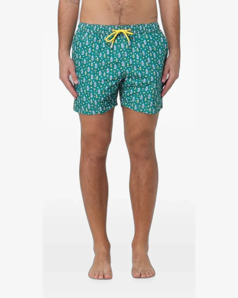 MC2 Saint Barth Lighting gin and lemon-print swim shorts - Grün Grün