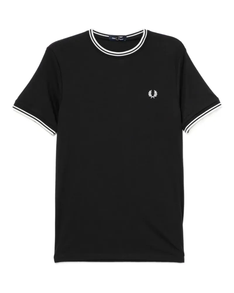 Fred Perry T-Shirt mit Logo-Stickerei - Schwarz Schwarz